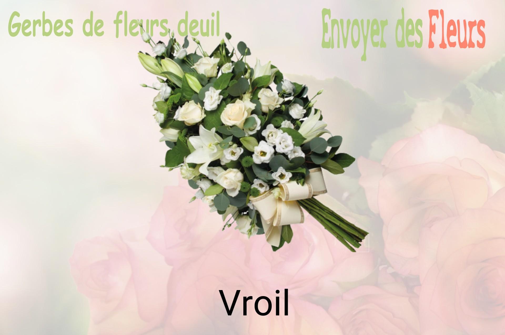 Gerbe de fleurs de deuil livrée à Vroil